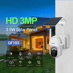 ESCAM QF103 3MP Cloud Storage PT WiFi PIR Alarm IP Camera + Solar Panel Full Color Night Vision Camera Security Monitor Camera Support Two Way Audio