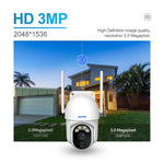 ESCAM QF103 3MP Cloud Storage PT WiFi PIR Alarm IP Camera + Solar Panel Full Color Night Vision Camera Security Monitor Camera Support Two Way Audio