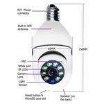 2.4G Smart WiFi Camera Mini PTZ 1080P HD IP Camera with Bulb E27 Socket, Two-Way Talk Home Surveillance