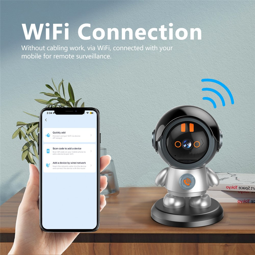 ESCAM PT302 3MP 1296P One Click Call Robotman H.265 WiFi IP Camera Home Security CCTV