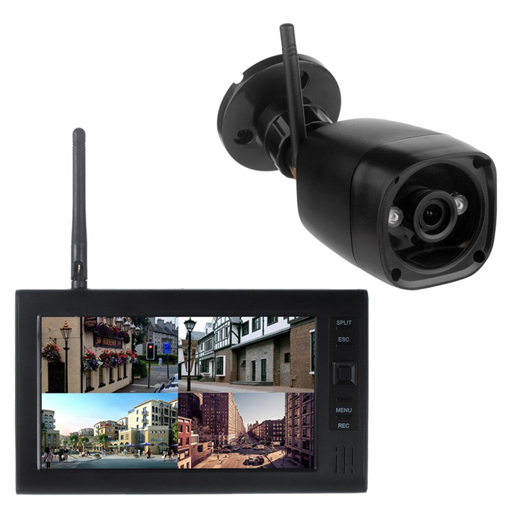 602D11 7-inch Four-screen Wireless Monitor with 1 WiFi Security Night Vision Camera, EU Plug