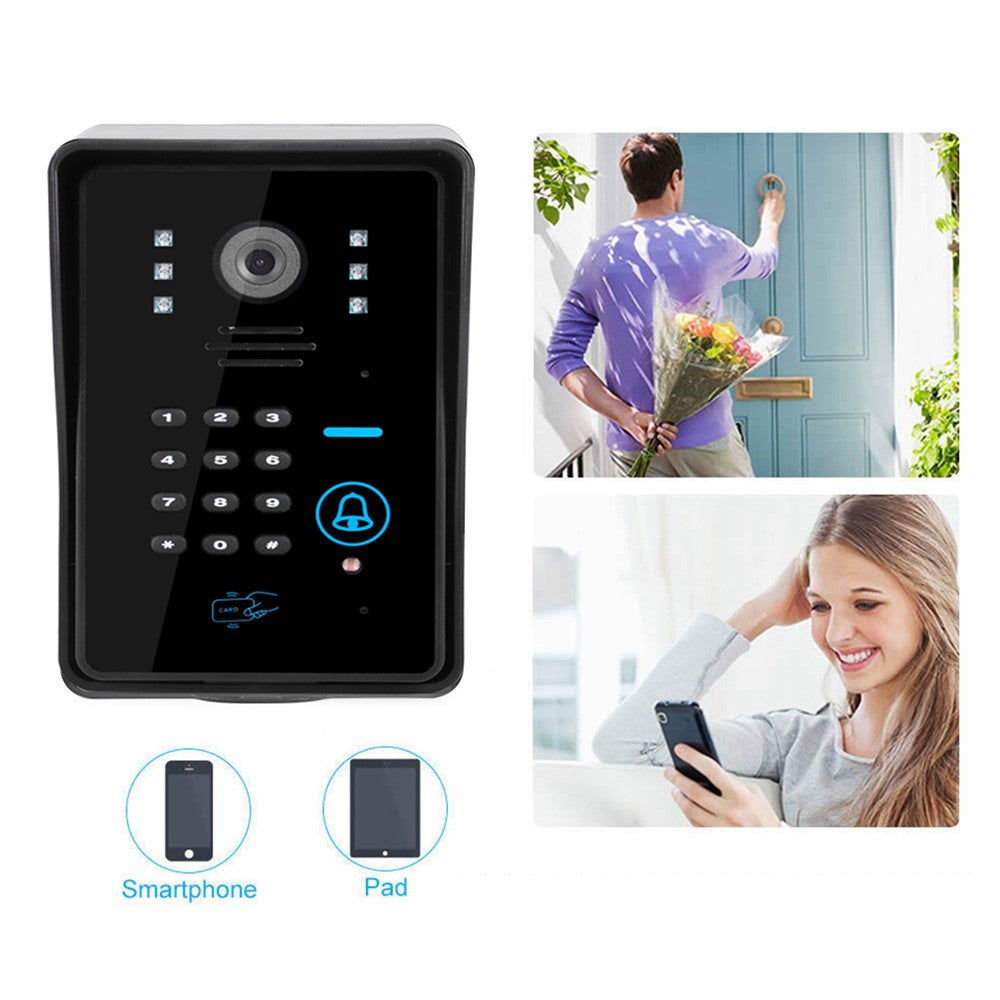 WF1002 1080P WiFi / IP Wireless Doorbell with Password and Card Unlock, Visual Intercom, EU Plug (CE, ROHS)