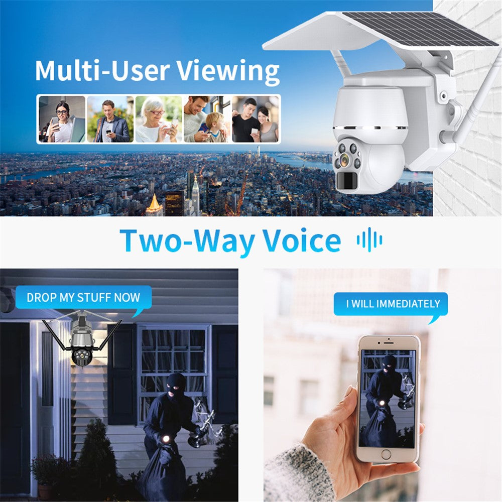 Q7 Wireless WiFi 2MP HD Camera Solar-Powered Outdoor Surveillance Camera