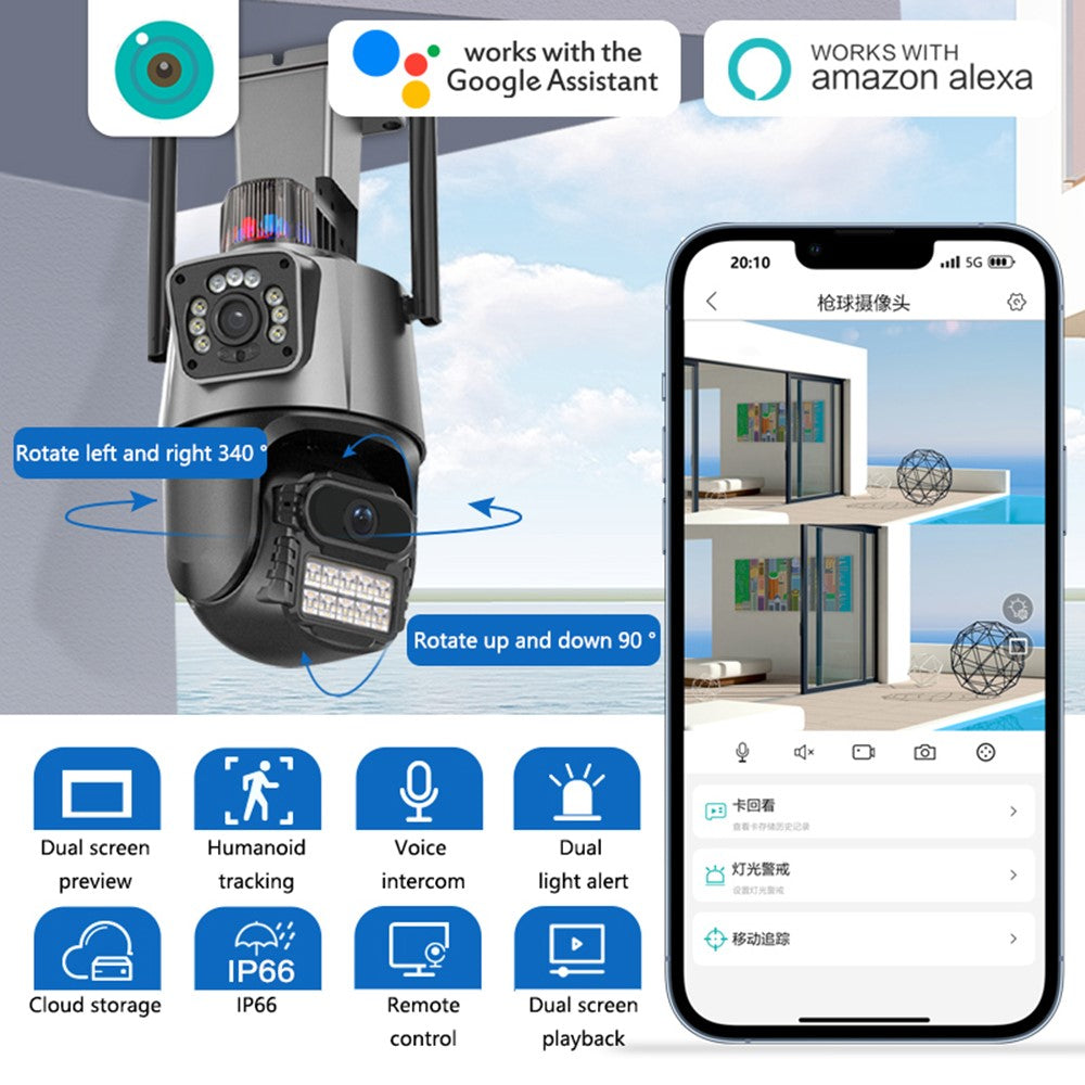 Outdoor Waterproof Intercom Monitor Ball Machine WiFi Camera, APP: ICSEE