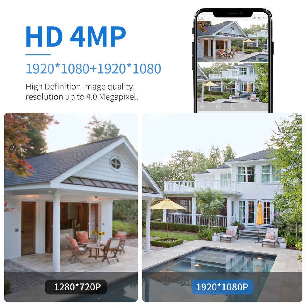 ESCAM QF390 2MP+2MP Dual Lens IP66 PIR Sensor WiFi Solar Panel IP Camera
