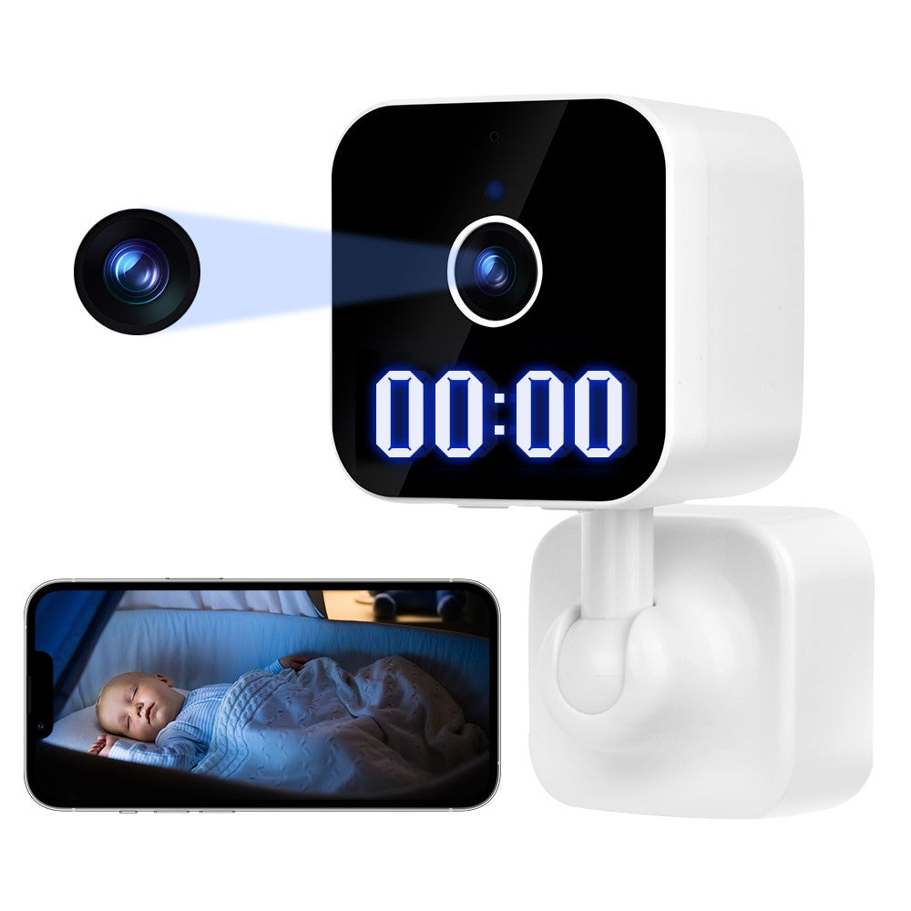 K1 Home Security Clock Camera 1080P HD Night Vision Camera Support Tuya App, US Plug