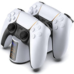 DSP-828 For Sony PlayStation 5 Game Controller Dual Slot Charger Dock LED Light Fast Charging Station