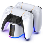 DSP-828 For Sony PlayStation 5 Game Controller Dual Slot Charger Dock LED Light Fast Charging Station
