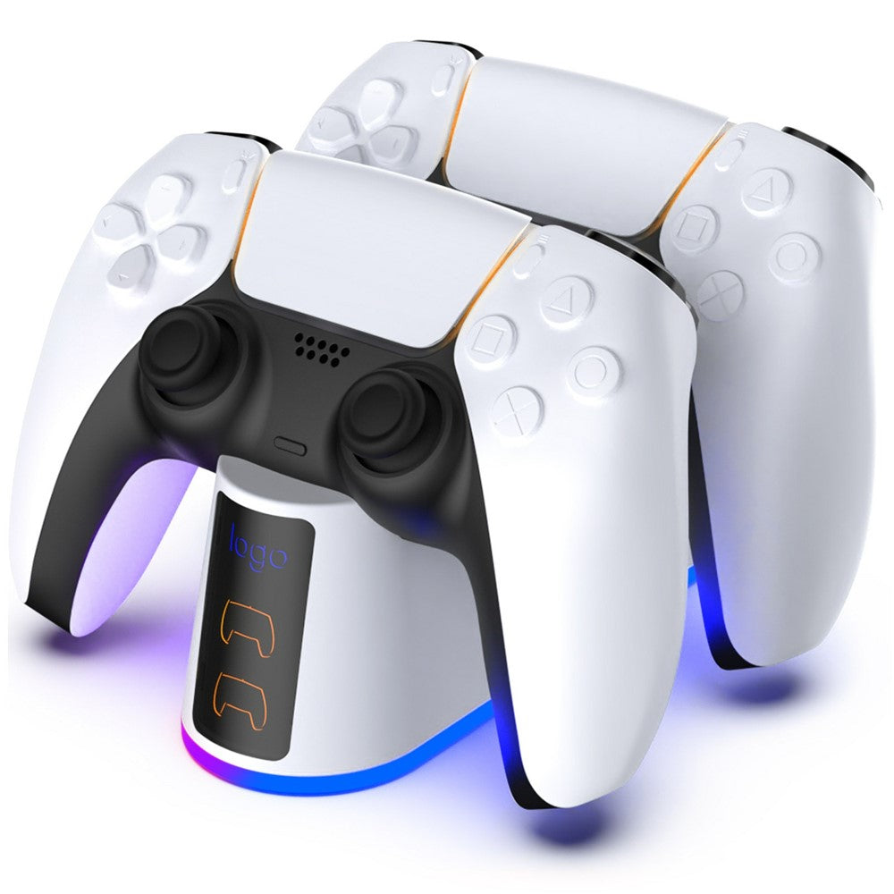 DSP-828 For Sony PlayStation 5 Game Controller Dual Slot Charger Dock LED Light Fast Charging Station