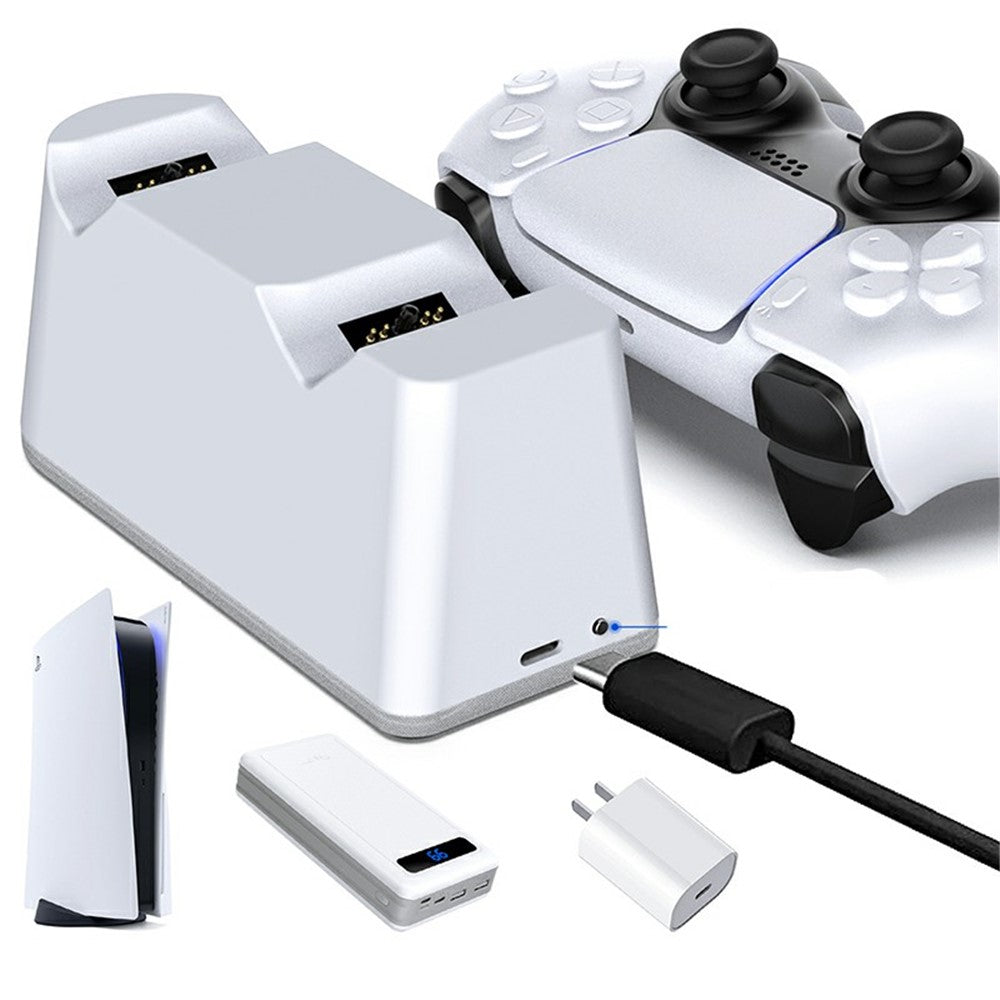 DSP-828 For Sony PlayStation 5 Game Controller Dual Slot Charger Dock LED Light Fast Charging Station