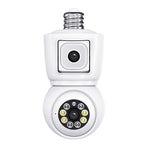ESCAM QF202 E27 2x2MP Dual Lens Dual Screen Security Camera Two-Way Voice Motion Detection WiFi Camera