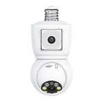 ESCAM QF202 E27 2x2MP Dual Lens Dual Screen Security Camera Two-Way Voice Motion Detection WiFi Camera