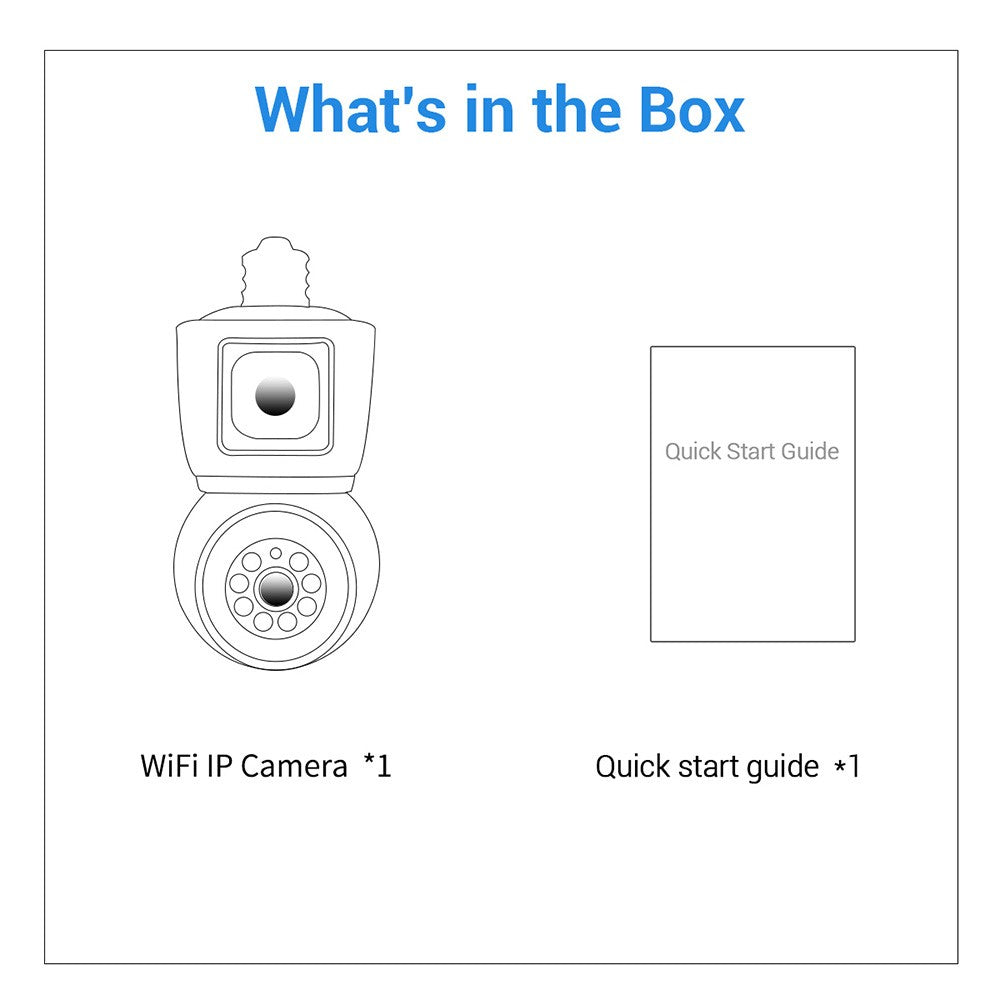 ESCAM QF202 E27 2x2MP Dual Lens Dual Screen Security Camera Two-Way Voice Motion Detection WiFi Camera