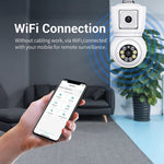 ESCAM QF202 E27 2x2MP Dual Lens Dual Screen Security Camera Two-Way Voice Motion Detection WiFi Camera
