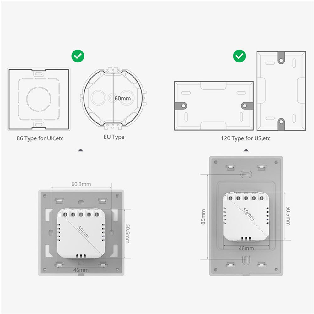 SONOFF TX Ultimate WiFi Smart Touch-vægkontakt understøtter eWeLink-Remote
