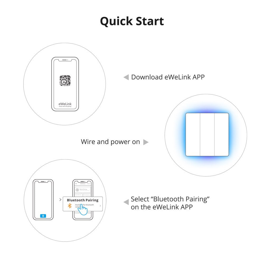 SONOFF TX Ultimate WiFi / eWeLink-fjernbetjent Smart Touch-vægkontakt med RGB-lys