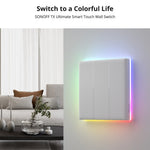 SONOFF TX Ultimate WiFi / eWeLink-fjernbetjent Smart Touch-vægkontakt med RGB-lys