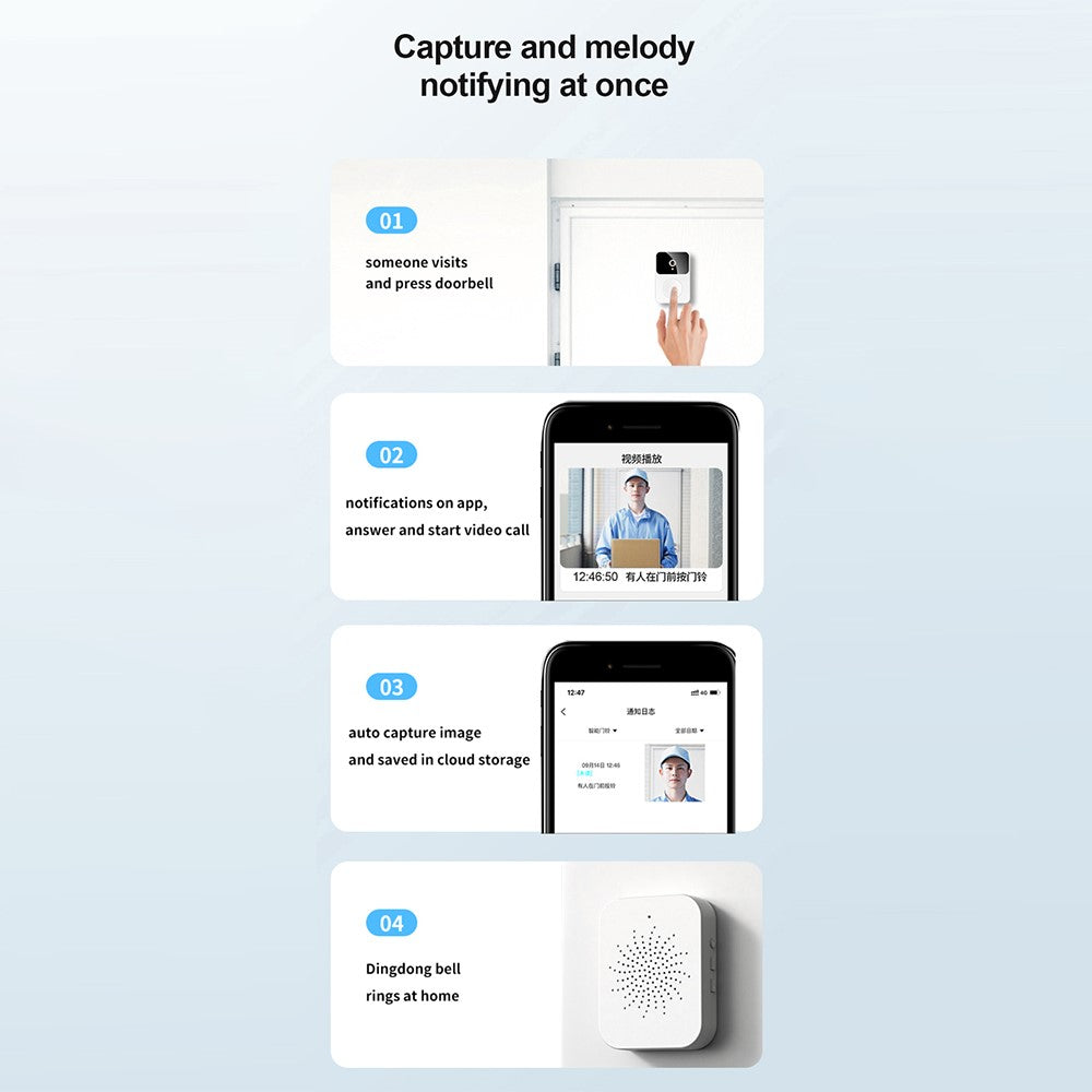 SN-D8 Two Way Audio Video Doorbell WiFi Mobile Phone Remote Home Camera