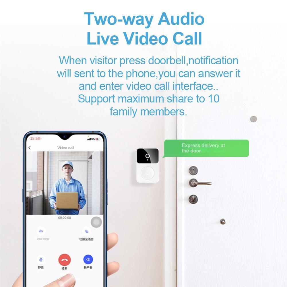 SN-D8 Two Way Audio Video Doorbell WiFi Mobile Phone Remote Home Camera