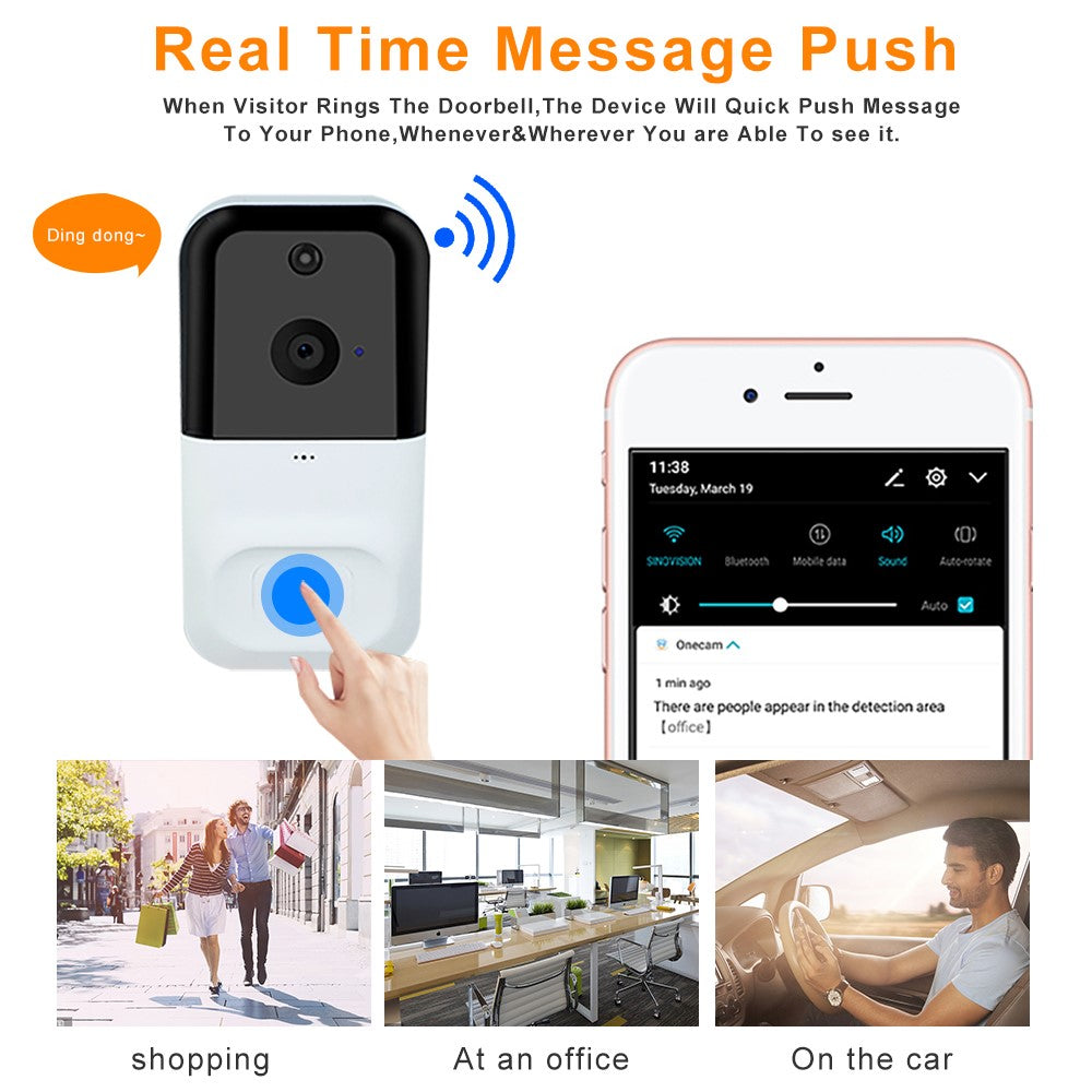 SN-D220 Tuya Wireless WiFi 1080P Motion Detection Doorbell Camera for Home Security