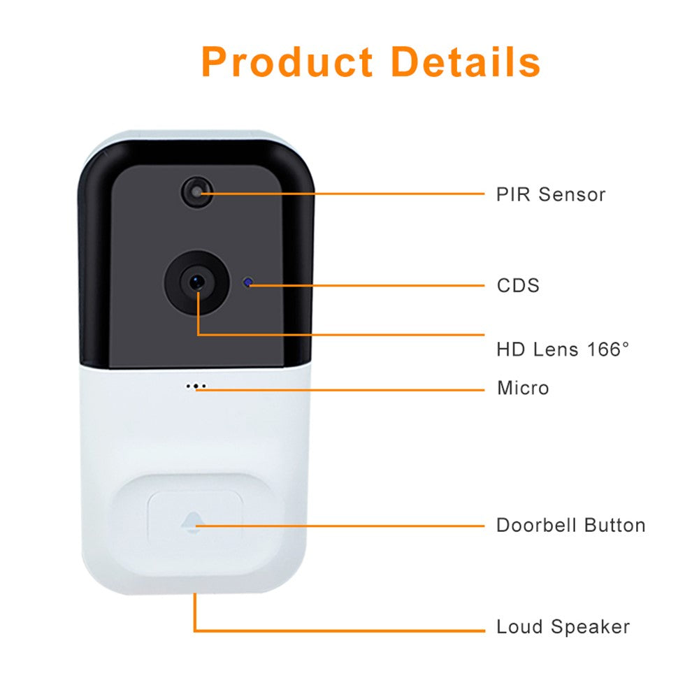 SN-D220 Tuya Wireless WiFi 1080P Motion Detection Doorbell Camera for Home Security