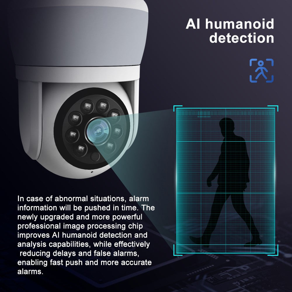 D211EM WiFi Bluetooth-compatible Camera E27 Bulb Shape 3MP Wireless Motion Detection Two-Way Voice Night Vision Camera