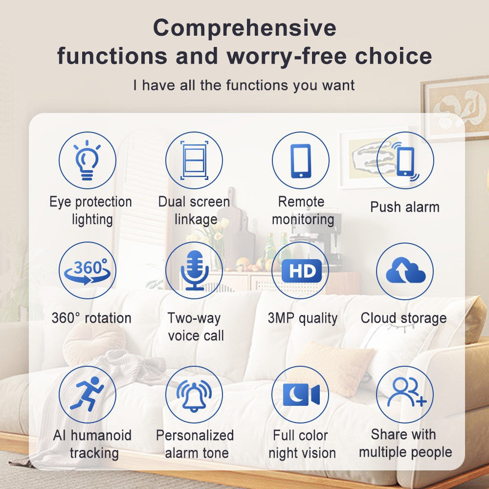 D211EM WiFi Bluetooth-compatible Camera E27 Bulb Shape 3MP Wireless Motion Detection Two-Way Voice Night Vision Camera