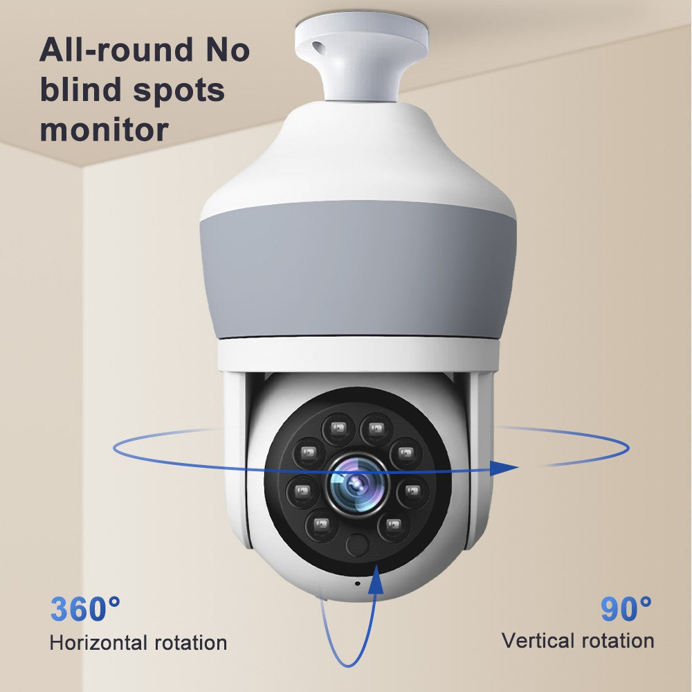 D211EM WiFi Bluetooth-compatible Camera E27 Bulb Shape 3MP Wireless Motion Detection Two-Way Voice Night Vision Camera