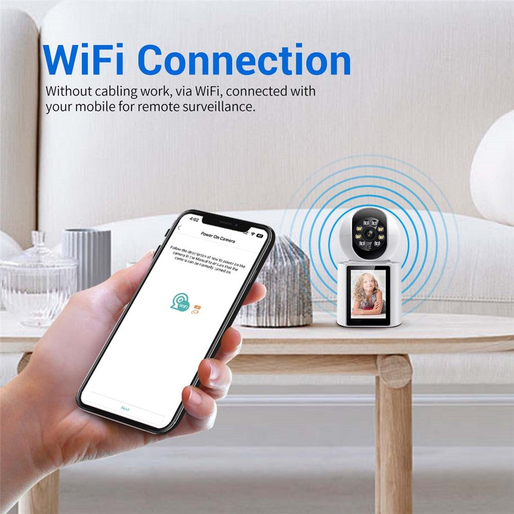 ESCAM QF104 WiFi-säkerhetskamera för videosamtal 3MP Babyvakt för husdjur Rörelsedetekteringsinspelare