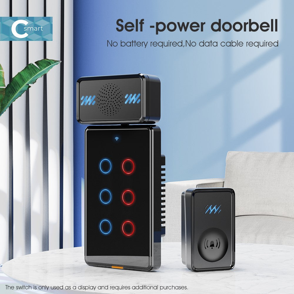 Smart Wireless Doorbell 4-Gear Volume Waterproof Home Door Bell, 2 Receiver + 2 Buttons (CE is applying)