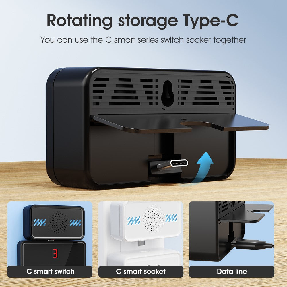 Smart Wireless Doorbell 4-Gear Volume Waterproof Home Door Bell, 2 Receiver + 2 Buttons (CE is applying)