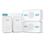Smart Wireless Doorbell 4-Gear Volume Waterproof Home Door Bell, 2 Receiver + 2 Buttons (CE is applying)