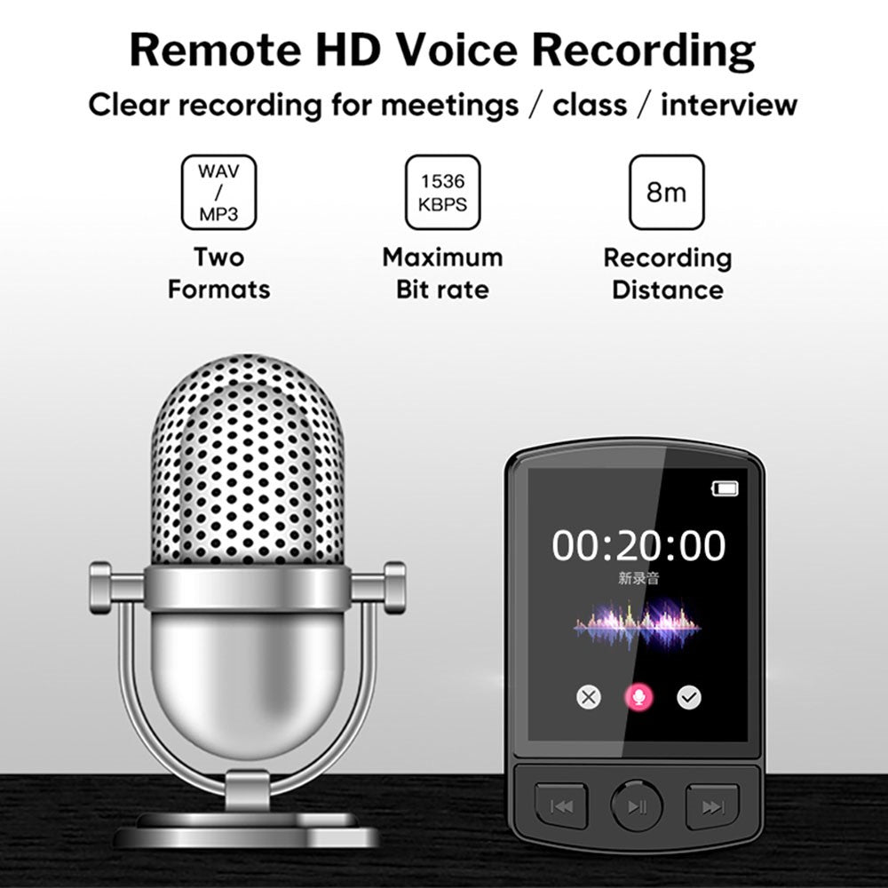 MP3-07 8GB Portable Bluetooth-compatible MP3 / MP4 FM Radio 1.77-inch Screen Music Video Player