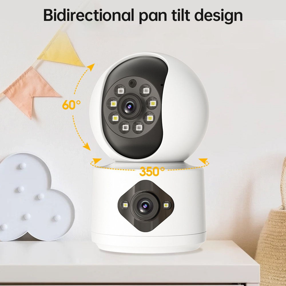Dual Lens Night Vision HD Camera Home Security Phone Remote Monitoring WiFi Camera (No Memory Card)