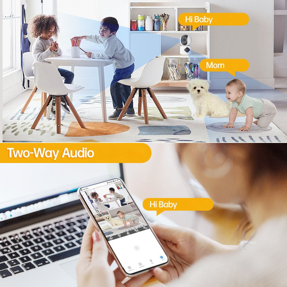 Dual Lens Night Vision HD Camera Home Security Phone Remote Monitoring WiFi Camera (No Memory Card)