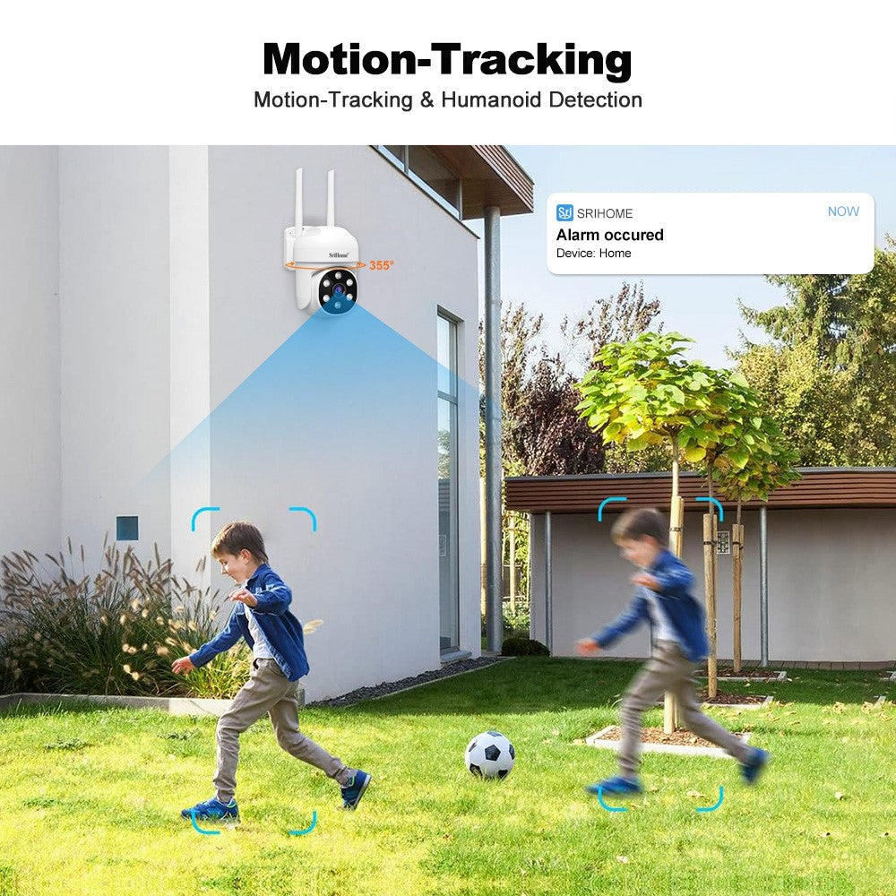 SRIHOME sh061 Humanoid Tracking HD-kamera Röstsamtal APP-övervakning Utomhussäkerhetskamera