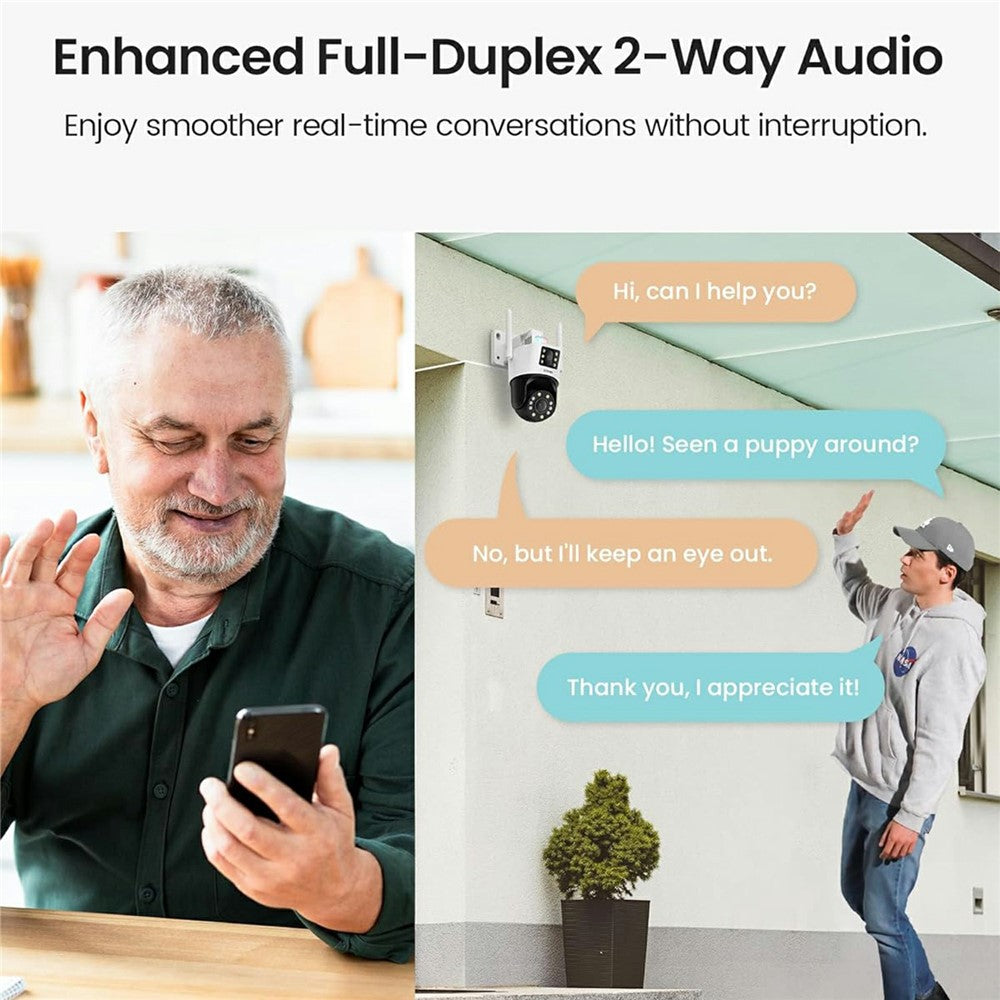 ZOSI C298SE 6MP Dual Lens HD WiFi Camera Humanoid Tracking Two-Way Audio Security Camera