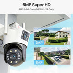 ZOSI C298SE 6MP Dual Lens HD WiFi Camera Humanoid Tracking Two-Way Audio Security Camera