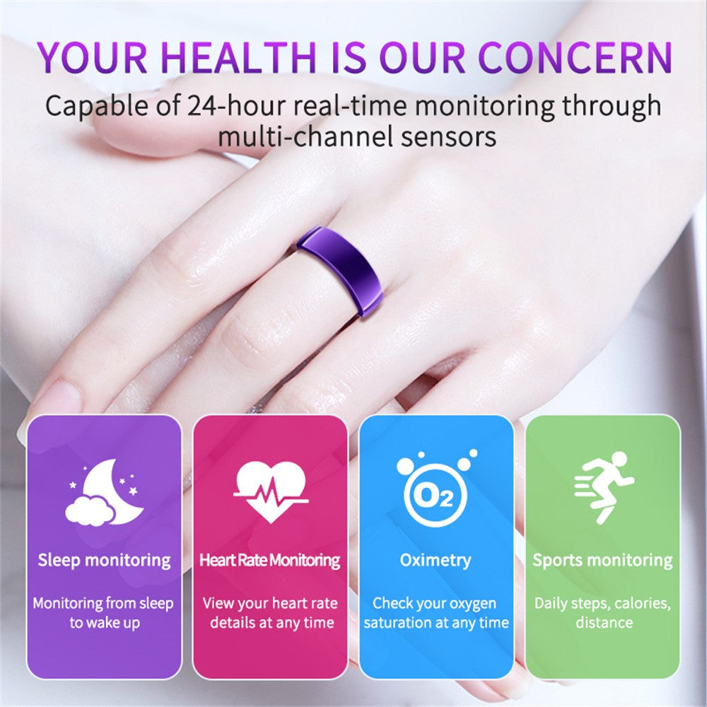 PX01 Bluetooth-kompatibel Smart Ring til Sundhedsovervågning Multifunktionel Fingerring med Opladerbase