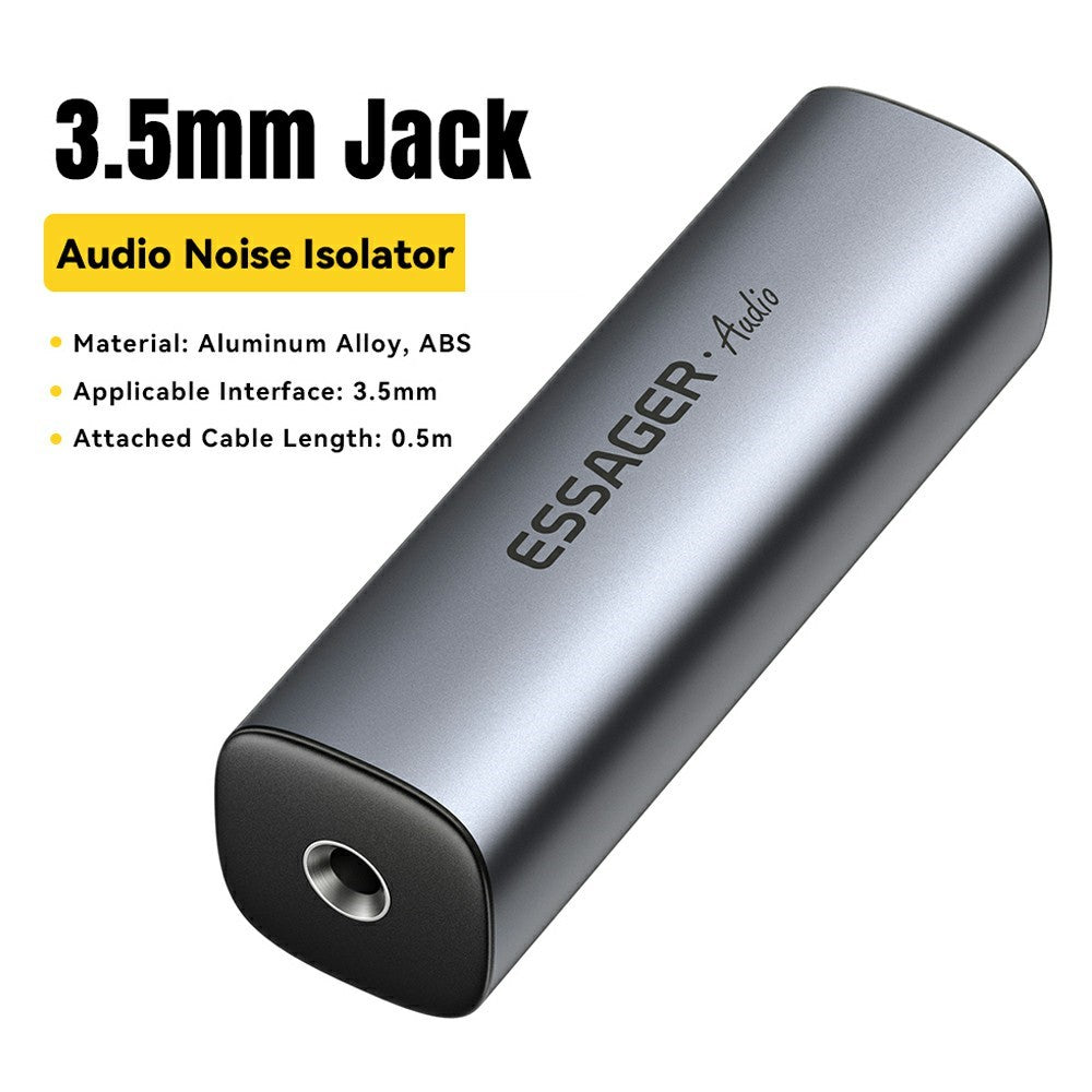 ESSAGER Portable 3.5mm Audio Ground Loop Isolator Noise Eliminator for Home Car Stereo Audio System