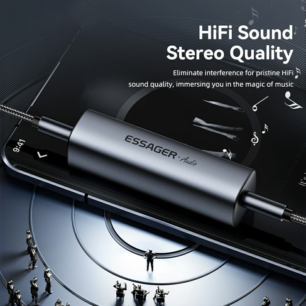 ESSAGER Portable 3.5mm Audio Ground Loop Isolator Noise Eliminator for Home Car Stereo Audio System