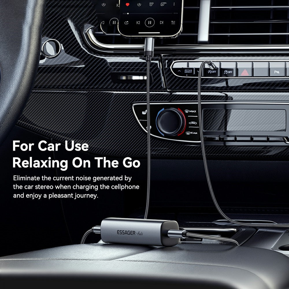 ESSAGER Portable 3.5mm Audio Ground Loop Isolator Noise Eliminator for Home Car Stereo Audio System