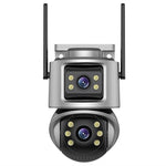 Outdoor WiFi Security Camera Waterproof HD Night Vision Dual Lens PTZ IP Cam with 32G Memory Card