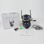 Outdoor WiFi Security Camera Waterproof HD Night Vision Dual Lens PTZ IP Cam with 32G Memory Card