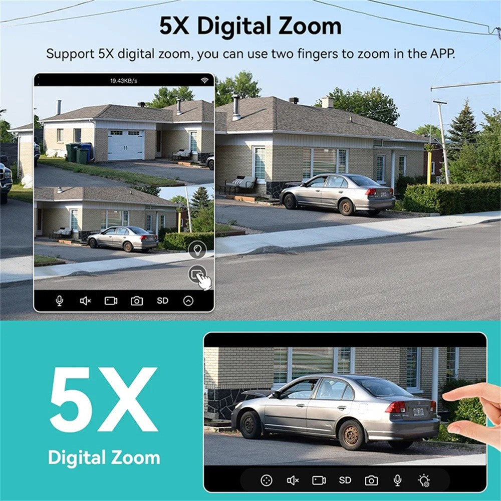 Outdoor WiFi Security Camera Waterproof HD Night Vision Dual Lens PTZ IP Cam with 32G Memory Card