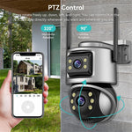 Outdoor WiFi Security Camera Waterproof HD Night Vision Dual Lens PTZ IP Cam with 32G Memory Card