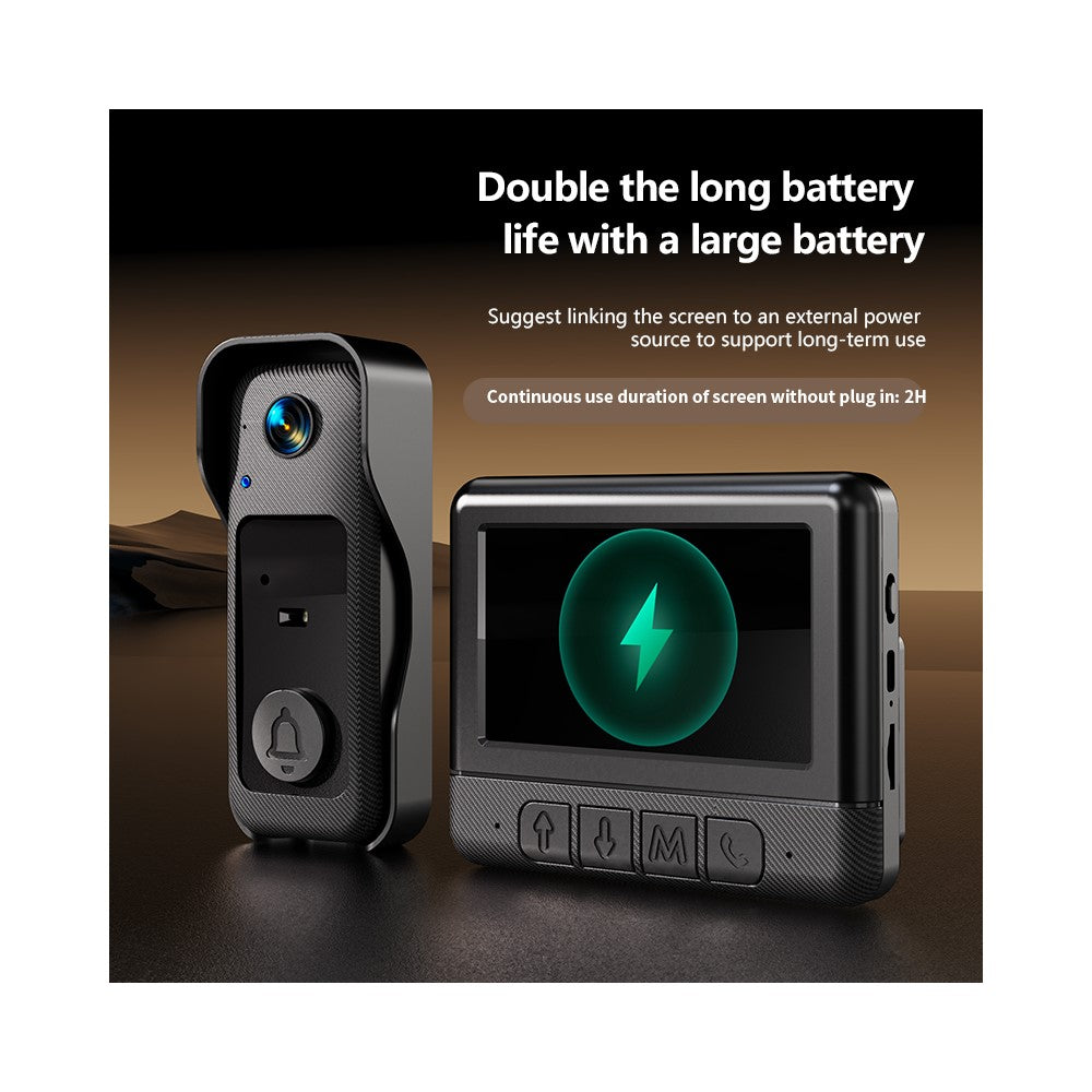 X6 Smart Video Doorbell 4.3 inch Display Wireless Intercom Infrared HD Night Vision for Home Use