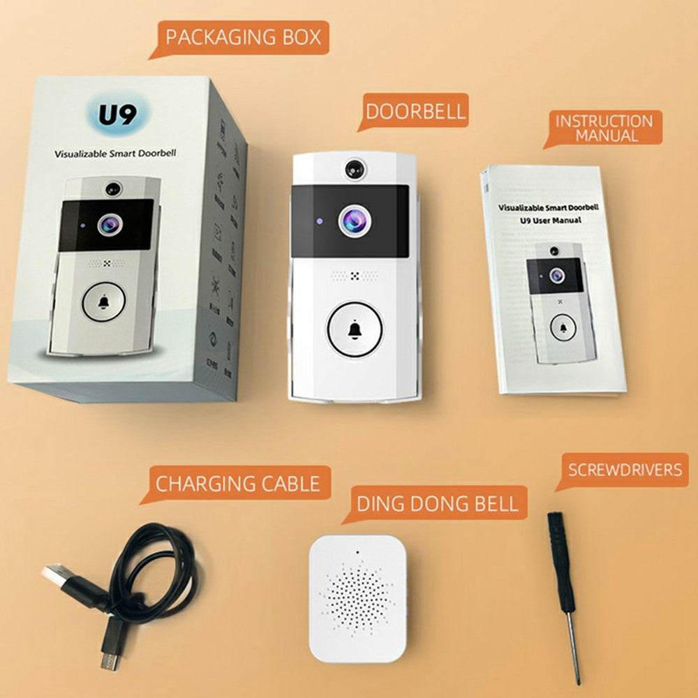 U9 Video Doorbell with ERP Motion Detection Snapshot Function WiFi-Connected Smart Home Security Device
