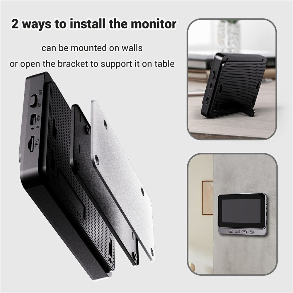 X8 Waterproof Video Doorbell 4.3 inch Indoor Screen Wireless Home Security Intercom HD Camera Two-Way Audio