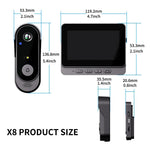 X8 Waterproof Video Doorbell 4.3 inch Indoor Screen Wireless Home Security Intercom HD Camera Two-Way Audio
